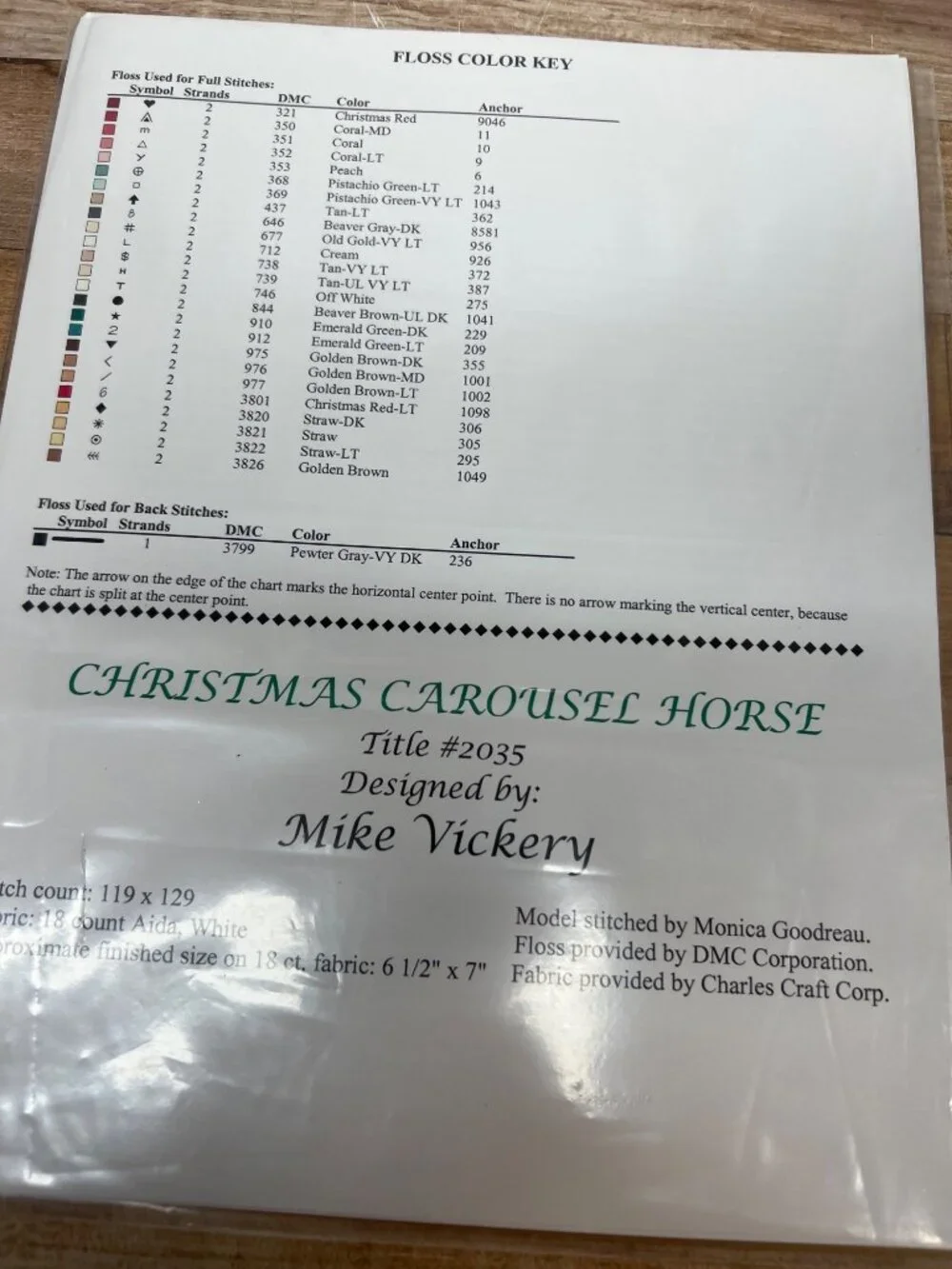 Vickery Collection Christmas Carousel Horse Counted Cross Stitch  Pattern Only